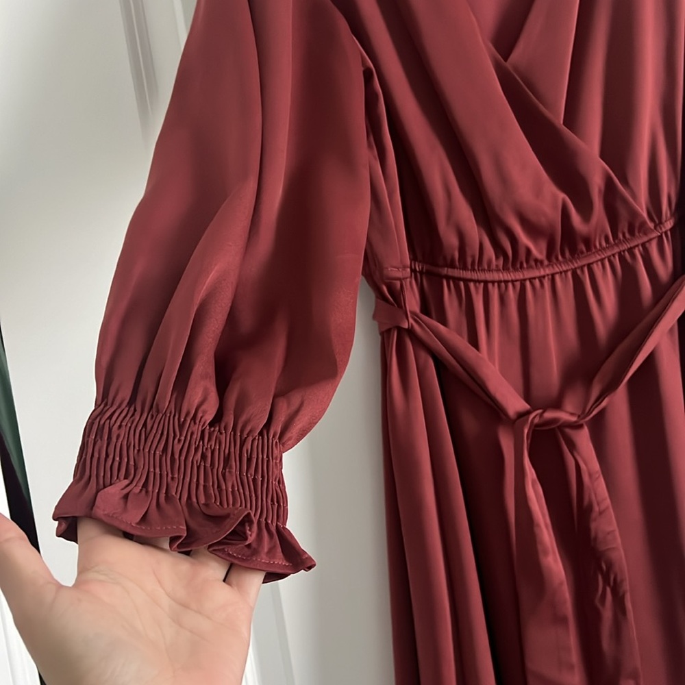 Worn Once. Size 10 Rust Colored Long Sleeved Dres… - image 2